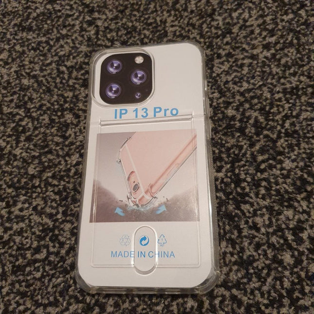 Soft TPU Clear Case With Card Slot - For iPhone 13 Pro