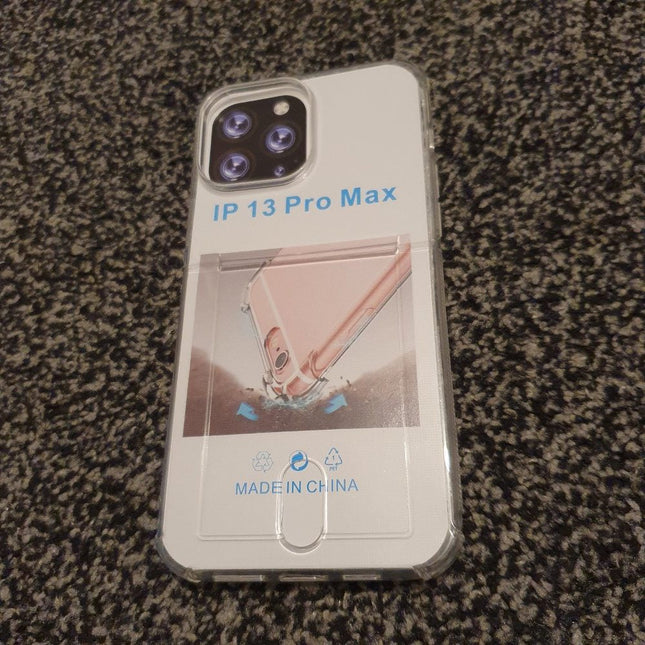 Soft TPU Clear Case With Card Slot - For iPhone 13 Pro Max