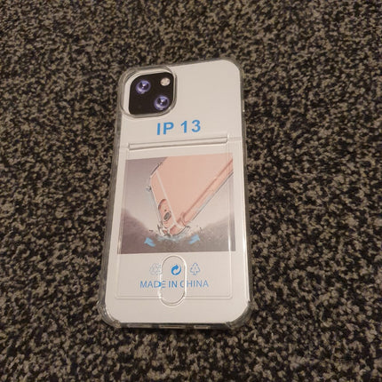 Soft TPU Clear Case With Card Slot - For iPhone 13