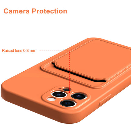 Liquid Silicone Black Case With Card Slot - For iPhone 12