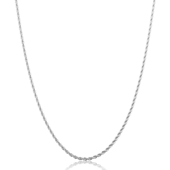 3mm Rope Chain - White Gold