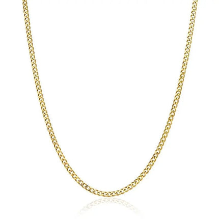 3mm Micro Cuban Necklace - Gold
