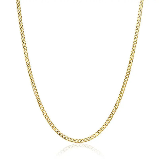 3mm Micro Cuban Necklace - Gold
