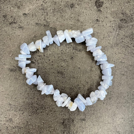 Blue lace agate - Crystal chip bracelet