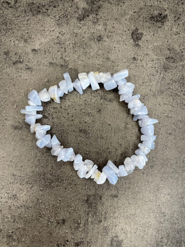 Blue lace agate - Crystal chip bracelet