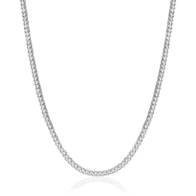 4mm Tennis Necklace - Silver