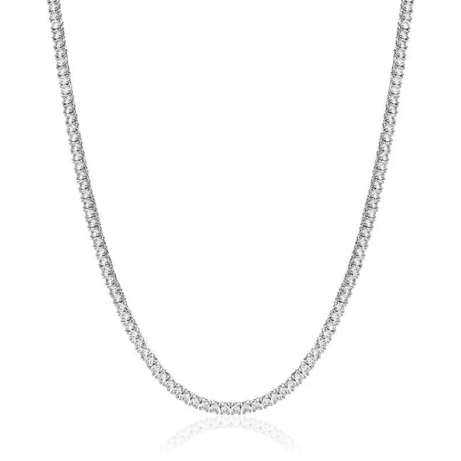 4mm Tennis Necklace - White Gold