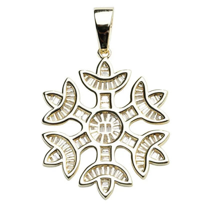 Iced Snowflake Pendant - Gold