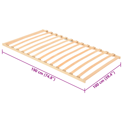 Slatted Bed Base with 13 Slats 100x190 cm