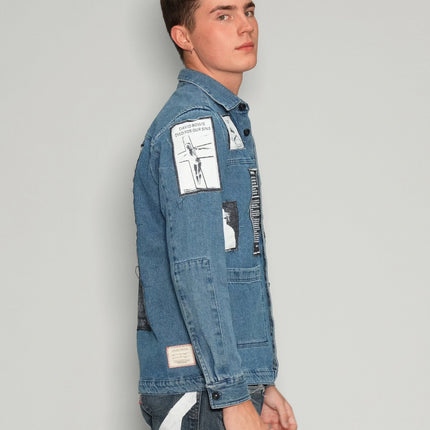 Patched Denim Overshirt