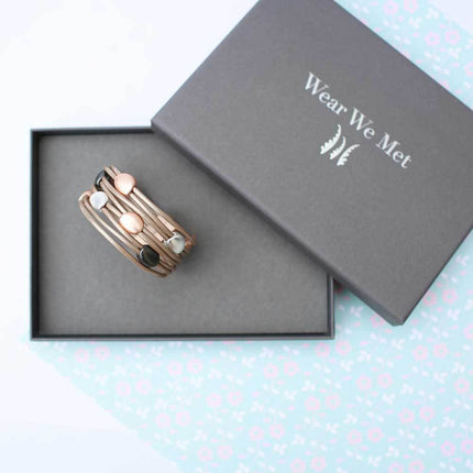 Leather Pebble Bracelet