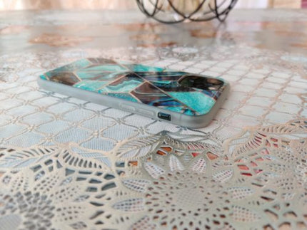 Marble Geometric TPU Blue Case - For iPhone 11 Pro