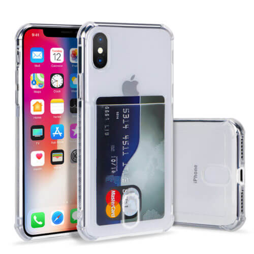 Soft TPU Clear Case With Card Slot - For iPhone Xs Max