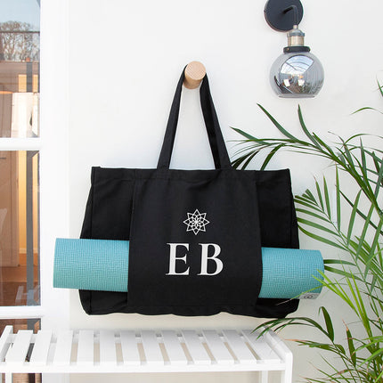 Personalised Monogrammed Organic Yoga Tote Bag