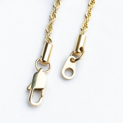 3mm Rope Necklace - Gold