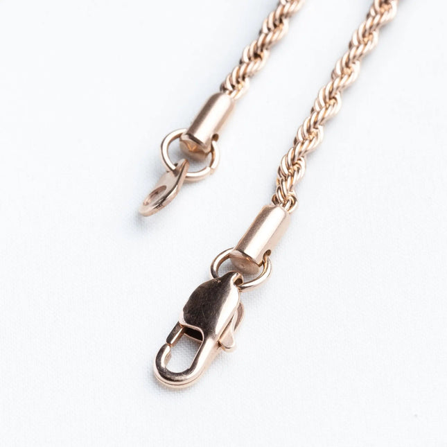 3mm Rope Necklace - Rose Gold