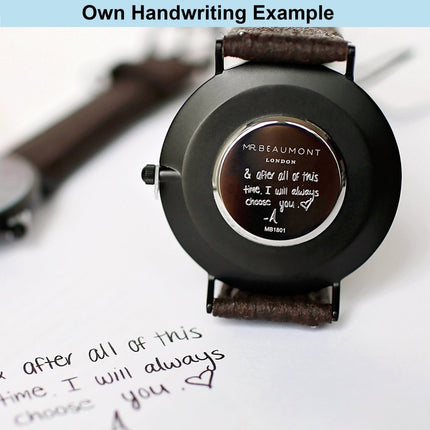 Own Handwriting Mr Beaumont Grey Black Face Watch