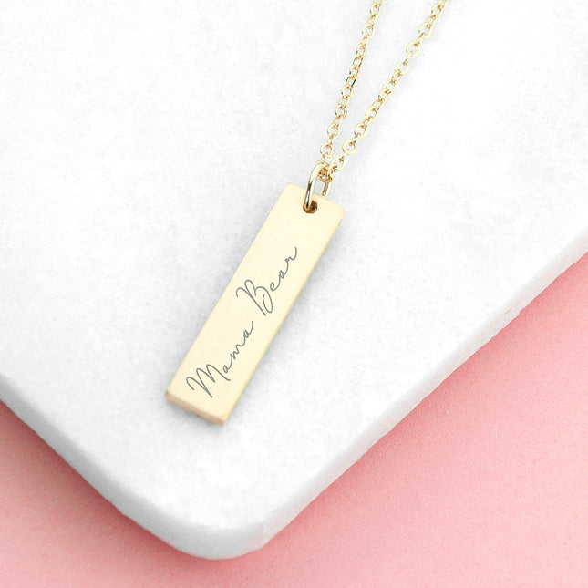 Personalised Handwriting Bar Necklace