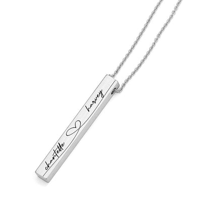 Personalised Forever And Always Vertical Bar Necklace