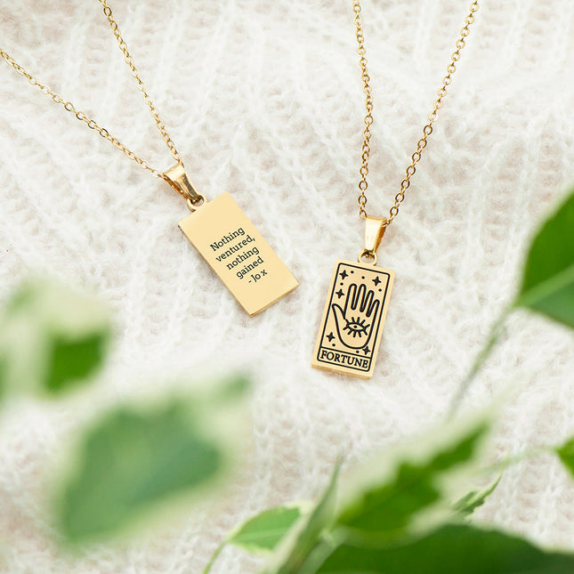Personalised Fortune Tarot Card Necklace