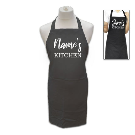 Personalised Black Apron with Name's Kitchen