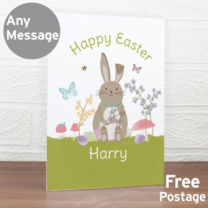 Personalised Easter Meadow Bunny Card