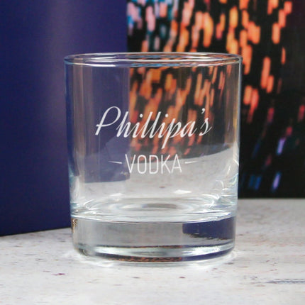 Personalised Engraved Novelty Vodka Tumbler with 'Name's Vodka' Design