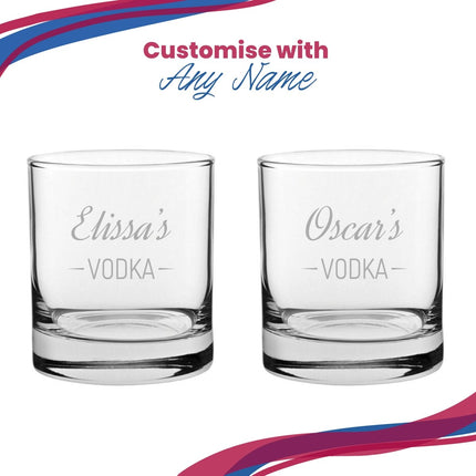 Personalised Engraved Novelty Vodka Tumbler with 'Name's Vodka' Design