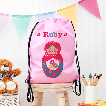 Personalised Personalised Girl's Classic Pink Waterproof Swim Bag