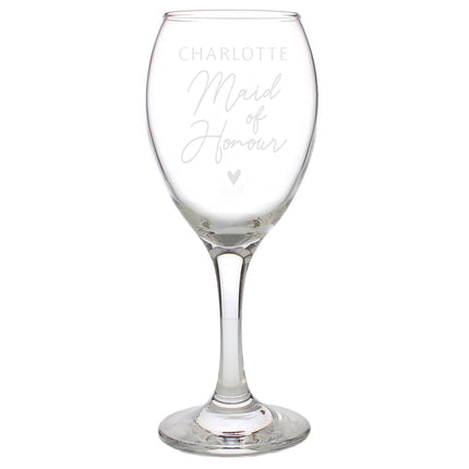 Personalised Maid Of Honour Wine Glass