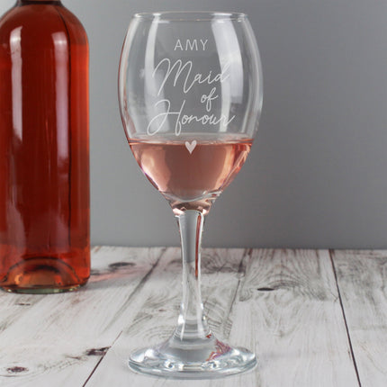 Personalised Maid Of Honour Wine Glass