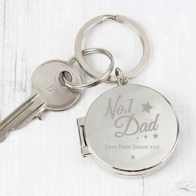 Personalised No1 Dad Photo Keyring