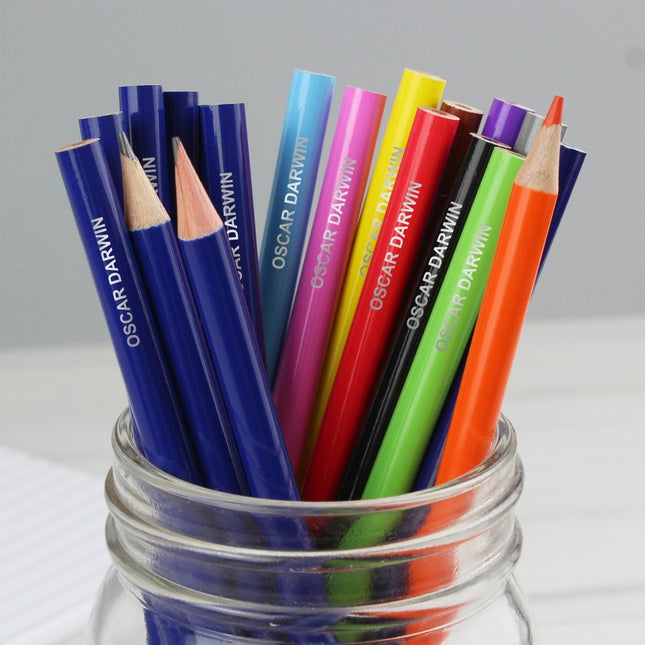 Personalised Pack Of 20 Hb Pencils & Colouring Pencils