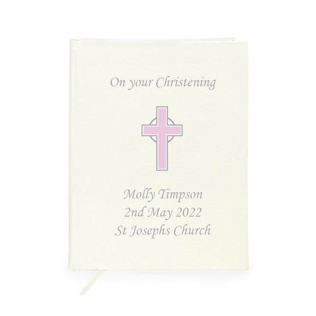 Personalised Pink Cross Holy Bible - Eco-Friendly