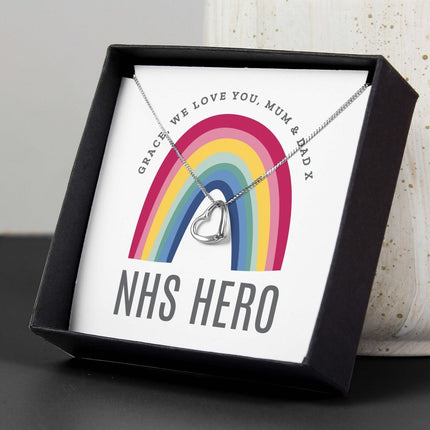 Personalised Rainbow Sentiment Silver Tone Necklace And Box