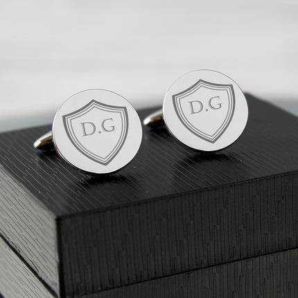 Personalised Shield Round Cufflinks