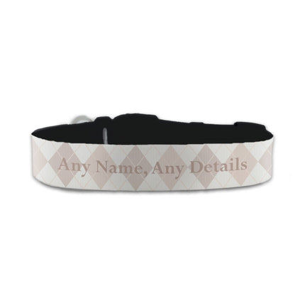Personalised Small Dog Collar with Square Pattern Background