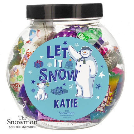 Personalised The Snowman And The Snowdog Sweet Jar