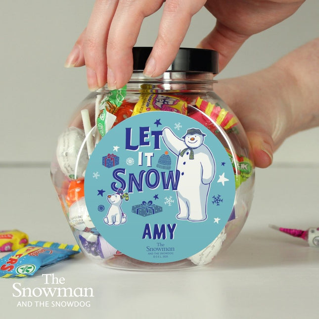 Personalised The Snowman And The Snowdog Sweet Jar
