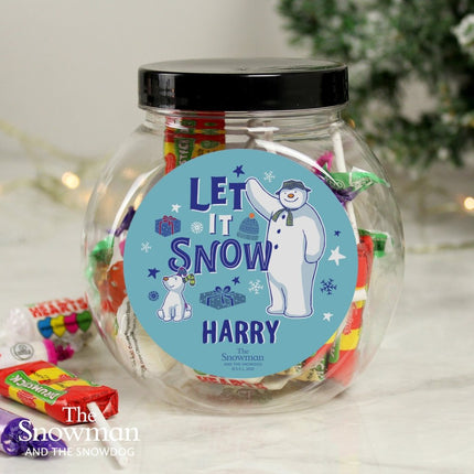 Personalised The Snowman And The Snowdog Sweet Jar