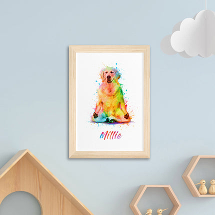 Personalised Personalised Watercolour Dog Yoga Print