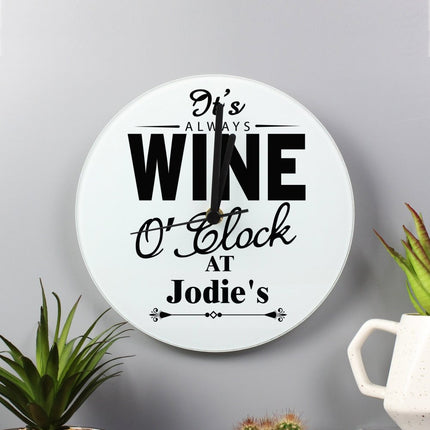 Personalised Wine O'Clock Clock