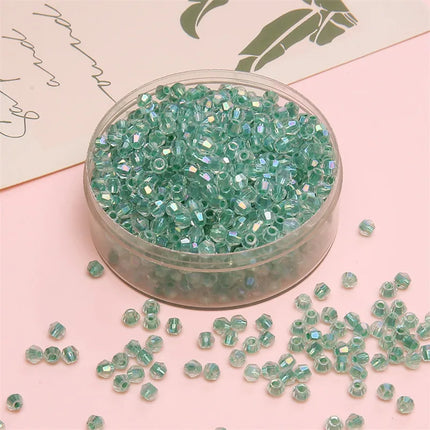 4mm Facet Rainbow Rhombus Crystal Beads Glass DIY Handmade Loose Beads Material Jewelry Accessories Ornament Making Kit