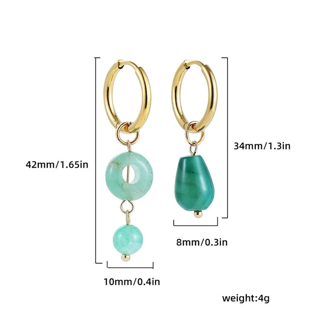 1 Pair Modern Style Geometric natural stone Drop Earrings