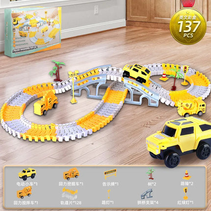 explosions children's educational toy car wholesale stall economic DIY electric rail car toy stall dealer