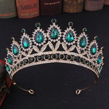 baroque style crown alloy inlay crystal rhinestones crown 1 piece