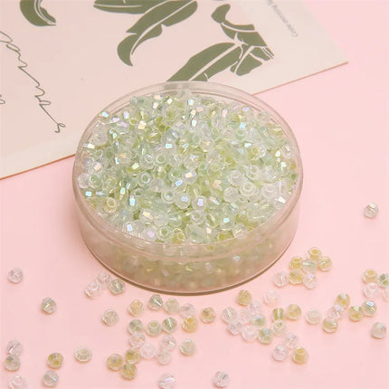 4mm Facet Rainbow Rhombus Crystal Beads Glass DIY Handmade Loose Beads Material Jewelry Accessories Ornament Making Kit