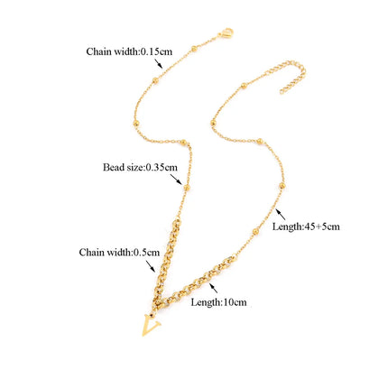 Wholesale Jewelry Casual Elegant Simple Style Letter 201 Stainless Steel 304 Stainless Steel round Pearl Chain ball chain Pendant Necklace