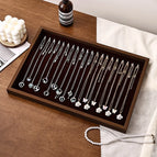 Walnut Wood Inner Wine Red Necklace Plate