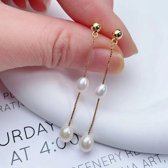 jewelry Zhuji freshwater pearl earrings female tassel diy accessories earrings S925 silver jewelry supply wholesale
